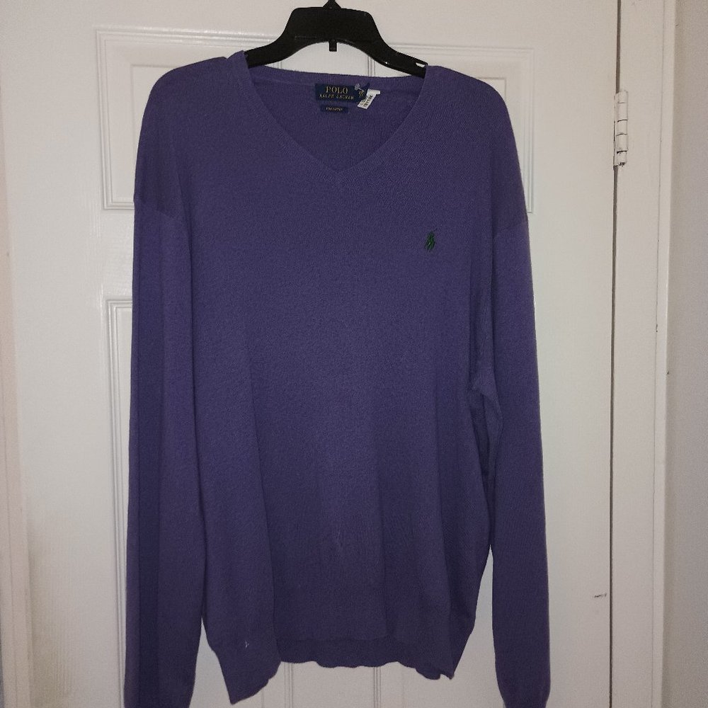 NWT Polo by Ralph Lauren Purple V Neck Sweater